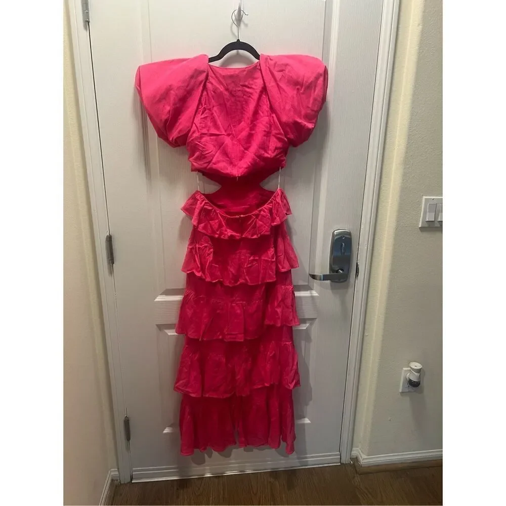ELLIATT RIVIERA DRESS Vacation Maxi Dress Gown in Fuchsia pink size S NWT $394 - Picture 6 of 8